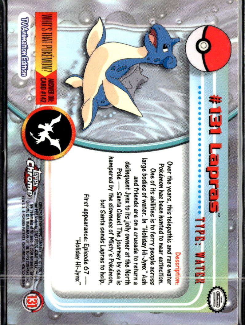 Lapras 2000 Topps Chrome Series 2 #131