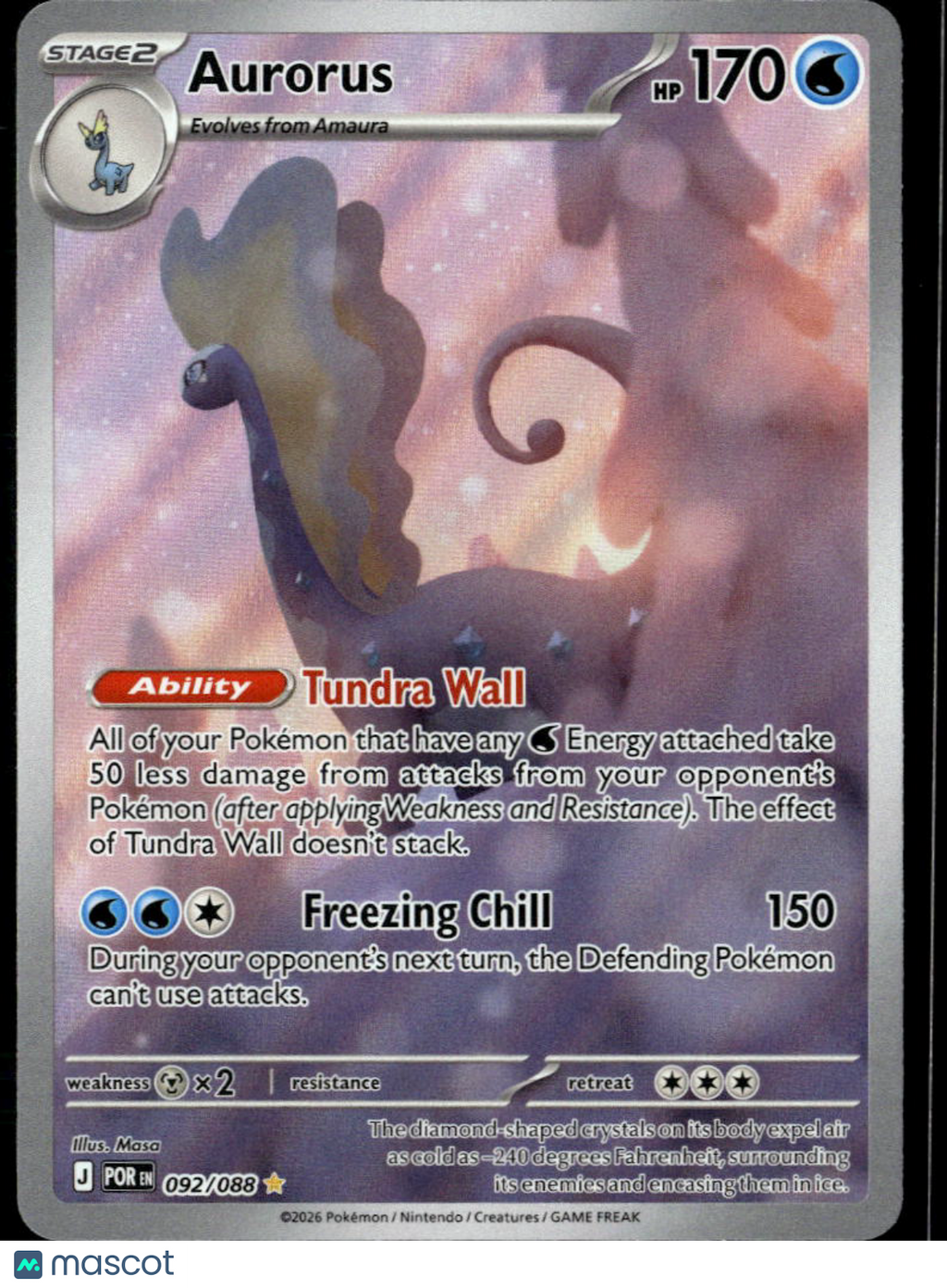 Aurorus 2026 Mega Evolution – Perfect Order Holo Secret Rare #92/88