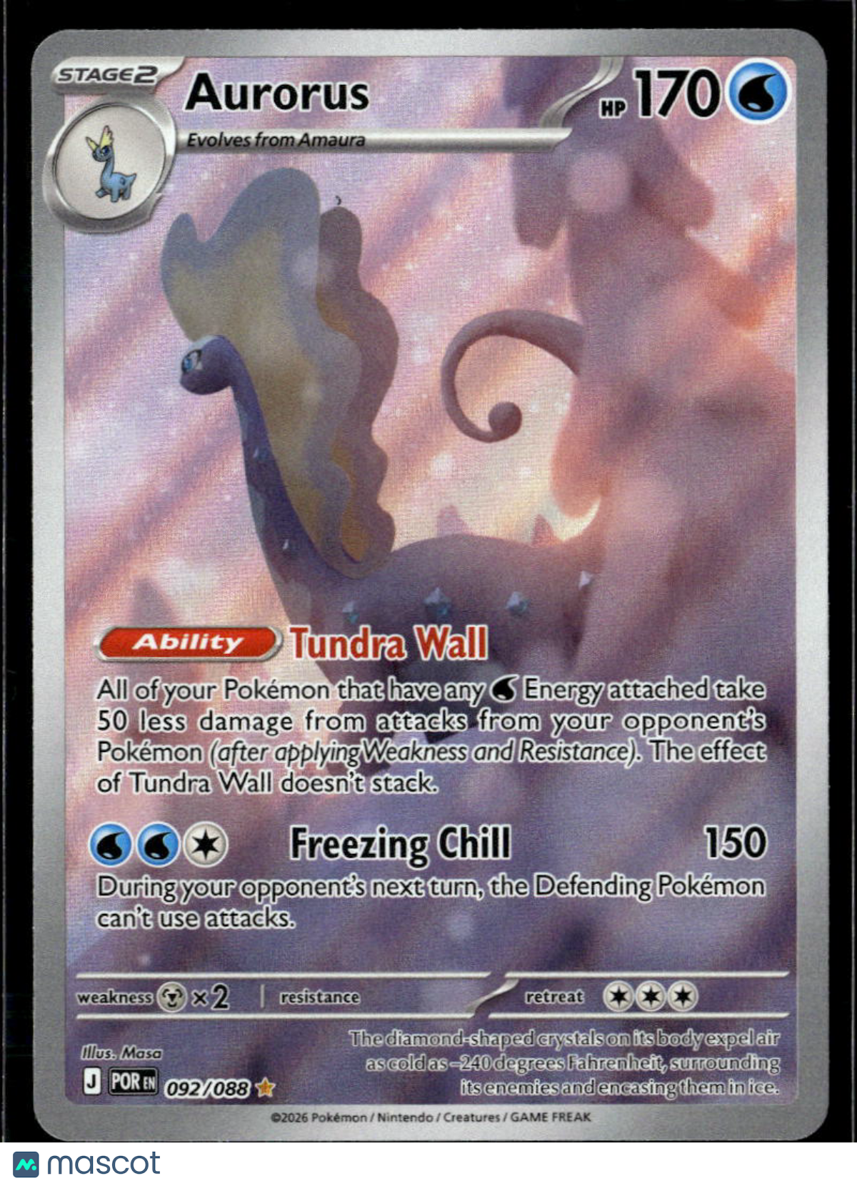 Aurorus 2026 Mega Evolution – Perfect Order Holo Secret Rare #92/88