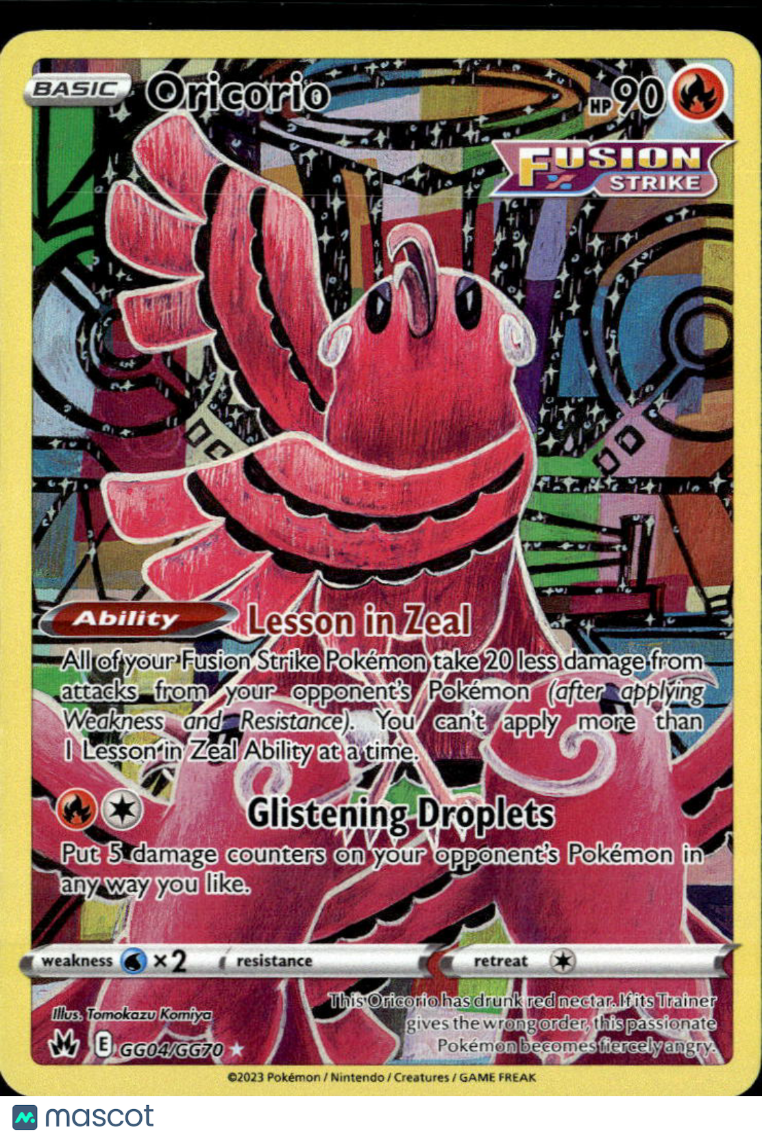 Oricorio 2023 Crown Zenith Holo ★ AR #GG04/GG70
