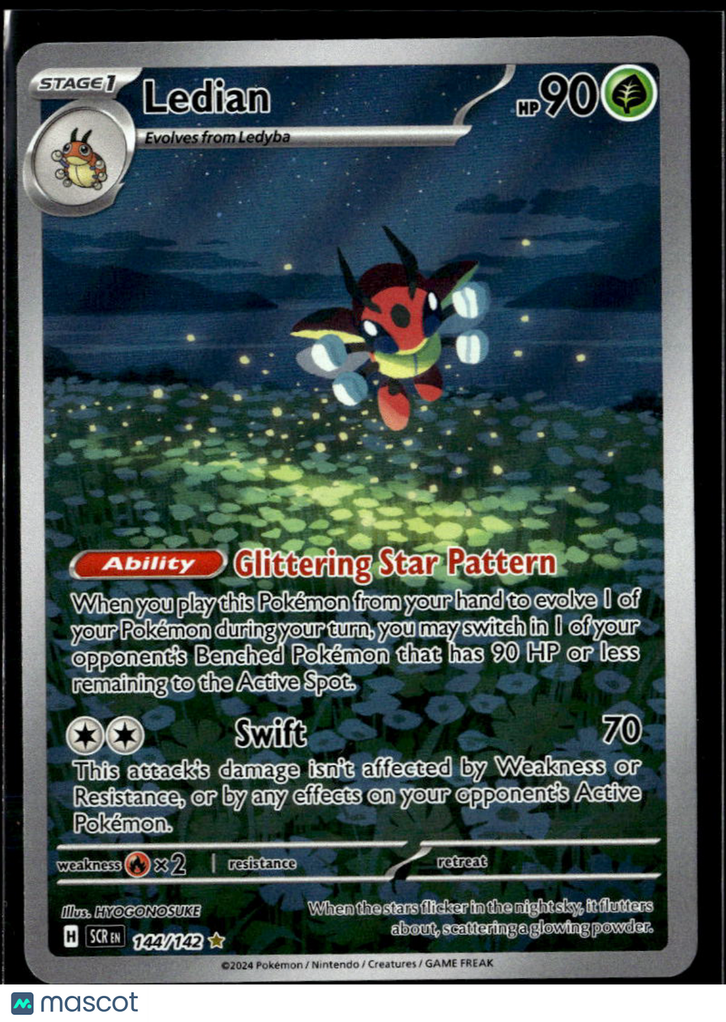 Ledian 2024 Stellar Crown Holo Secret Rare FA #144/142