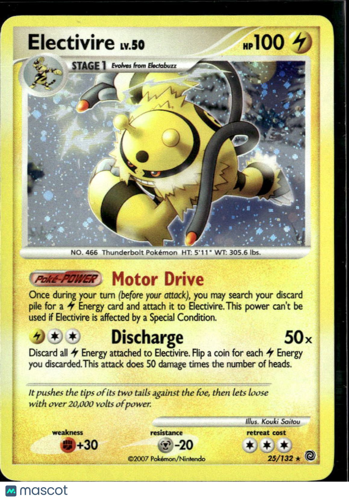 Electivire 2007 Secret Wonders Rare #25/132
