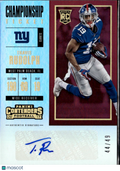 Travis Rudolph 2017 Contenders Championship Auto Autograph /49 New York Giants