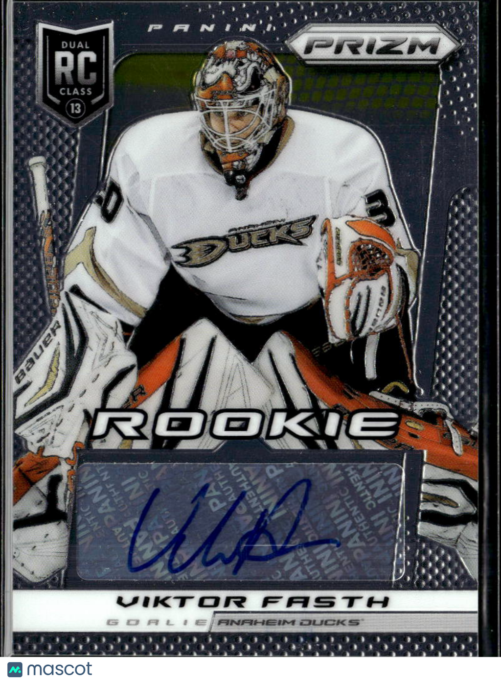 Viktor Fasth 2013 Panini Prizm Auto Autograph RC Anaheim Ducks