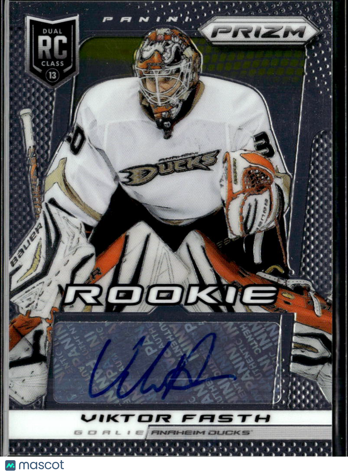 Viktor Fasth 2013 Panini Prizm Auto Autograph RC Anaheim Ducks