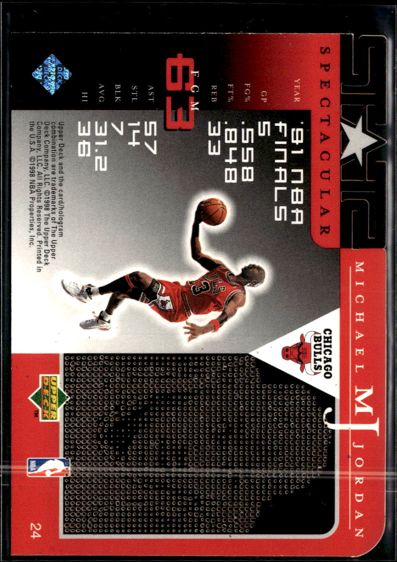 Michael Jordan 1998 Upper Deck Spectacular Star #24 Chicago Bulls