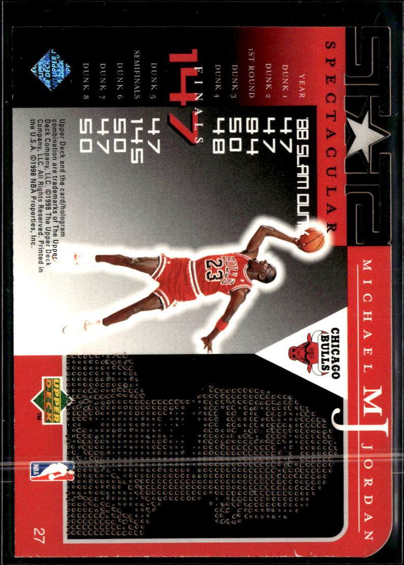 Michael Jordan 1998 Upper Deck Spectacular Star #27 Chicago Bulls