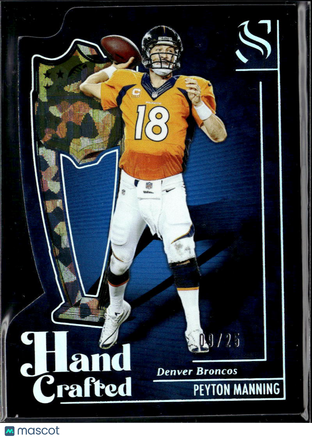 Peyton Manning 2025 Silhouette Hand Crafted Cracked Ice 9/25 Denver Broncos