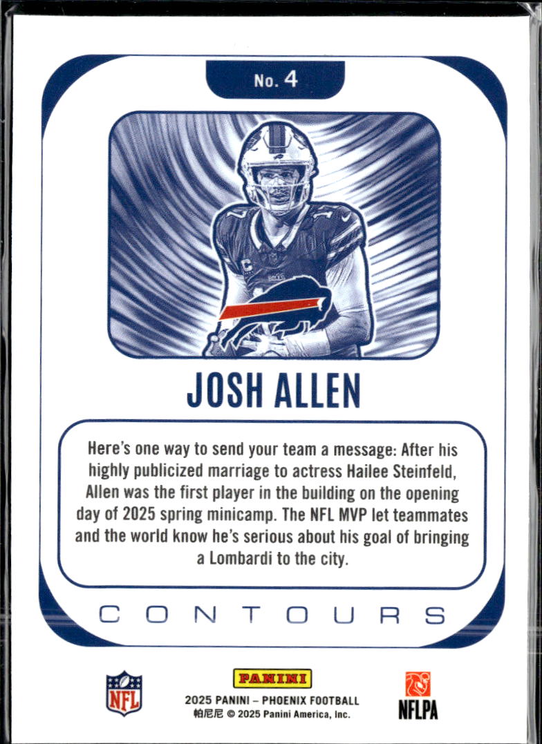 Josh Allen 2025 Phoenix Contours Silver Buffalo Bills
