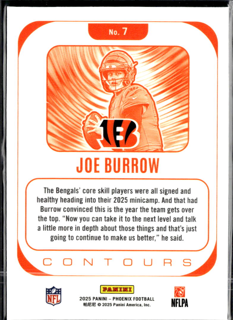 Joe Burrow 2025 Panini Phoenix Contours Cincinnati Bengals