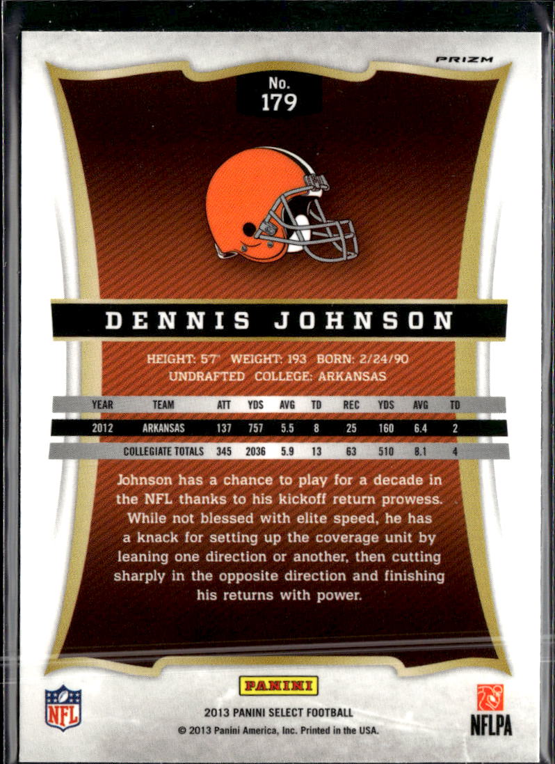 Dennis Johnson 2013 Panini Select Silver Prizm RC Cleveland Browns