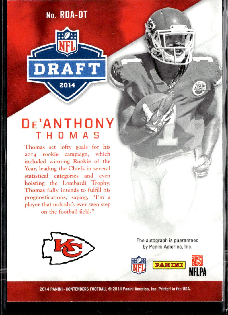 De'Anthony Thomas 2014 Contenders Auto Autograph Kansas City Chiefs