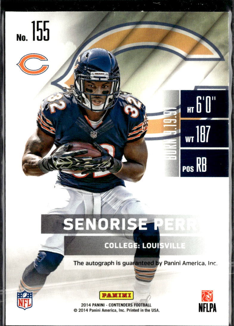 Senorise Perry 2014 Contenders Auto Autograph RC Chicago Bears
