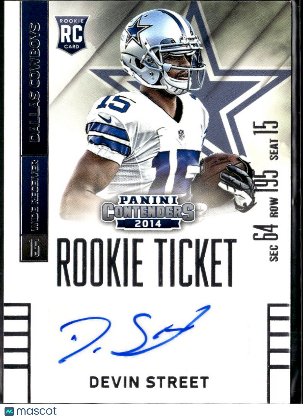 Devin Street 2014 Contenders Auto Autograph RC Dallas Cowboys