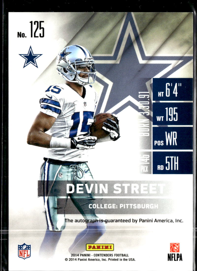 Devin Street 2014 Contenders Auto Autograph RC Dallas Cowboys
