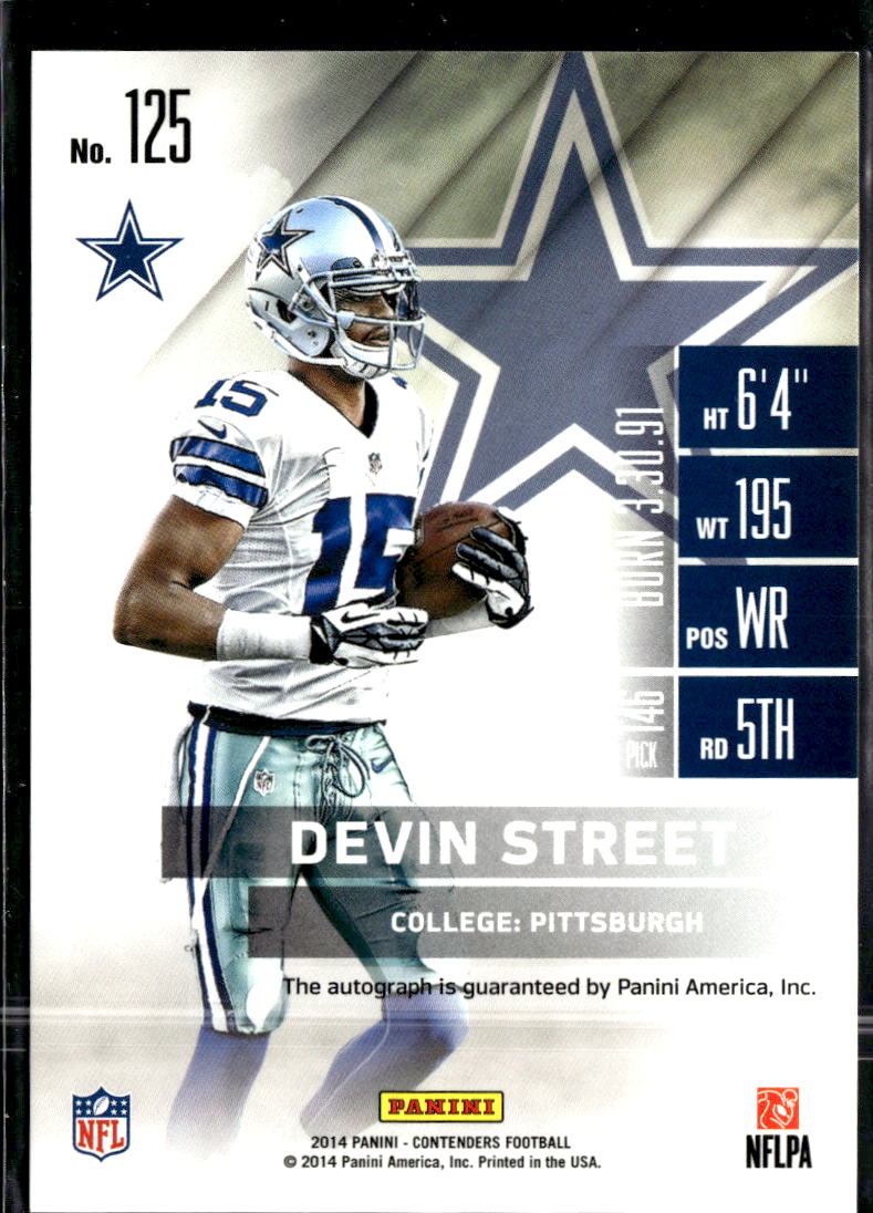 Devin Street 2014 Contenders Auto Autograph RC Dallas Cowboys