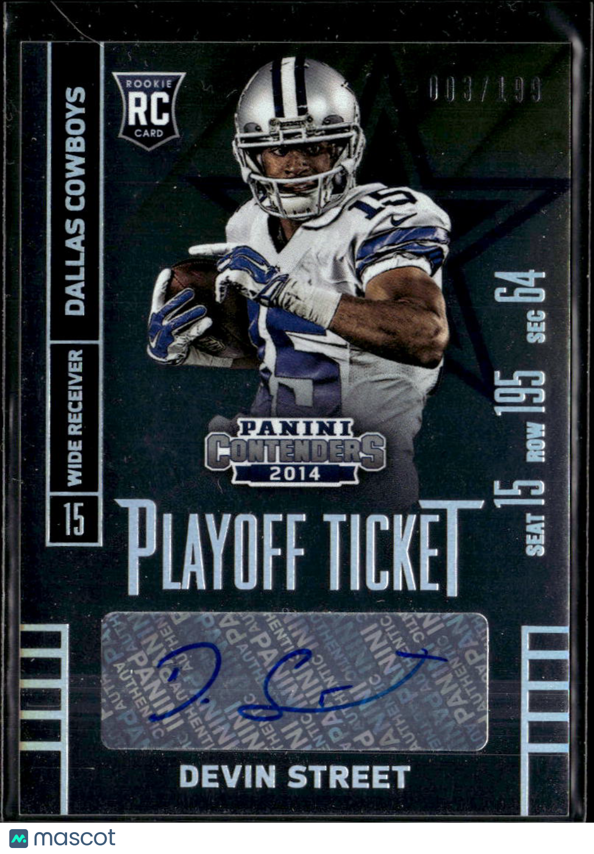 Devin Street 2014 Contenders Auto Autograph RC /199 Dallas Cowboys