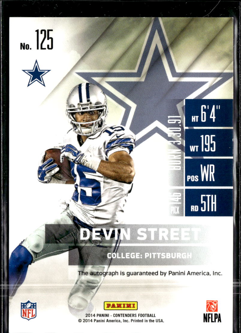 Devin Street 2014 Contenders Auto Autograph RC /199 Dallas Cowboys