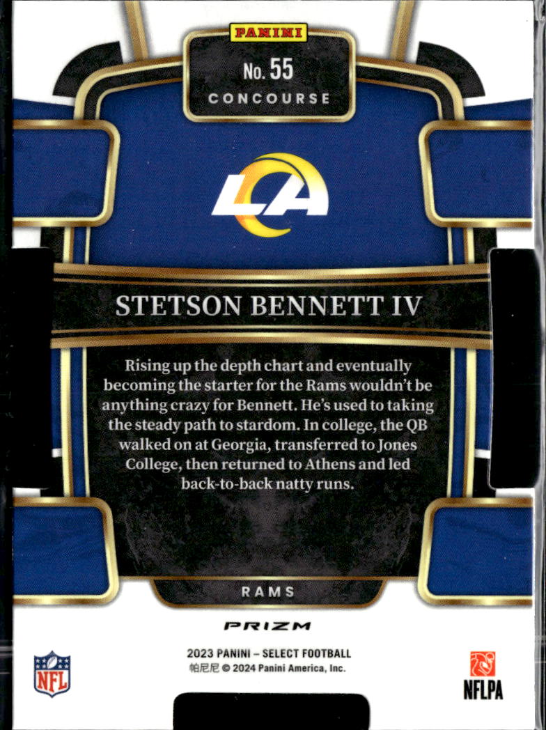Stetson Bennett IV 2023 Select Red Black Rookie RC Los Angeles Rams
