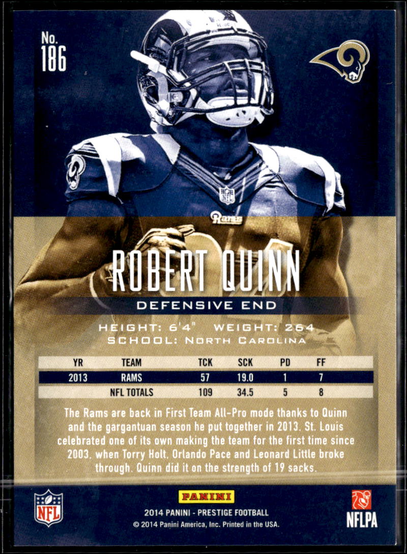 Robert Quinn 2014 Panini Prestige Football Extra Points Gold /100 St. Louis Rams