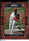 Josiah Gray 2022 Prizm Baseball RC Tiger Stripes Washington Nationals