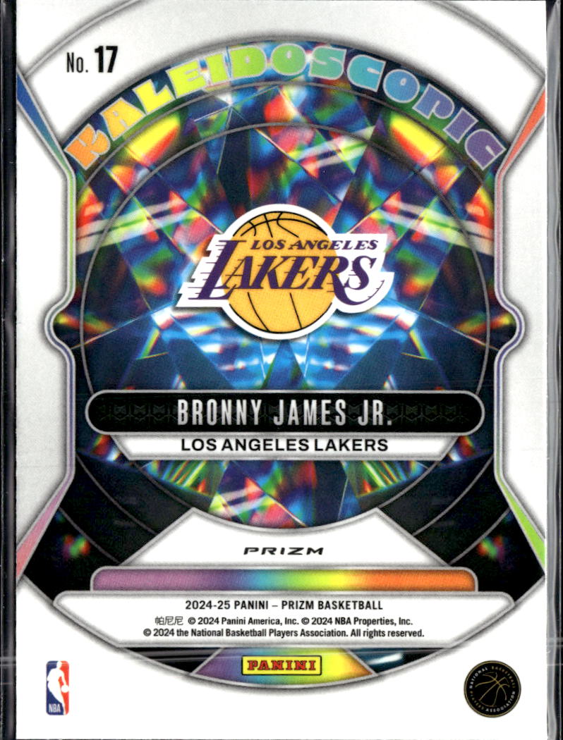 Bronny James Jr. 2024-25 Prizm Kaleidoscopic Disco Prizm RC Los Angeles Lakers