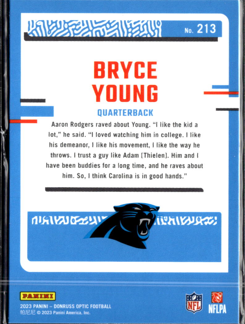 Bryce Young 2023 Optic Rated Rookie RC Carolina Panthers