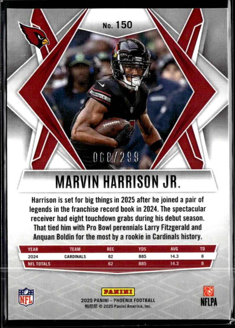Marvin Harrison Jr. 2025 Phoenix Pink /299 Arizona Cardinals