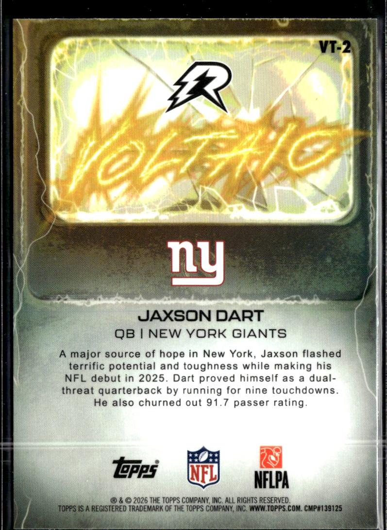 Jaxson Dart 2026 Topps Resurgence Rookie RC New York Giants