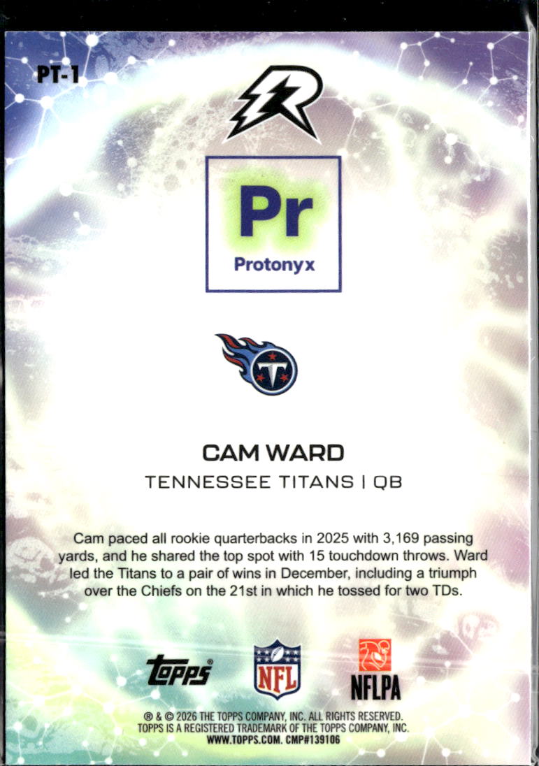 Cam Ward 2026 Topps Resurgence Protonyx RC Tennessee Titans