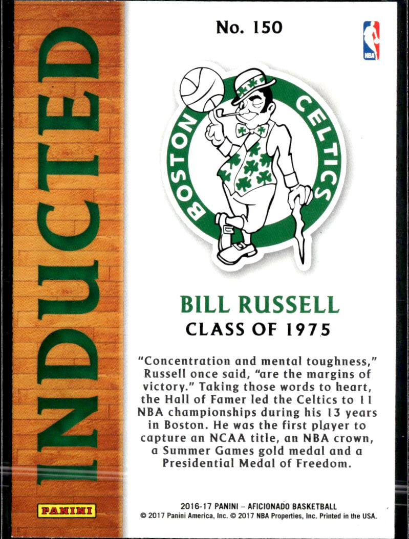 Bill Russell 2017 Panini Aficionado Inducted Boston Celtics