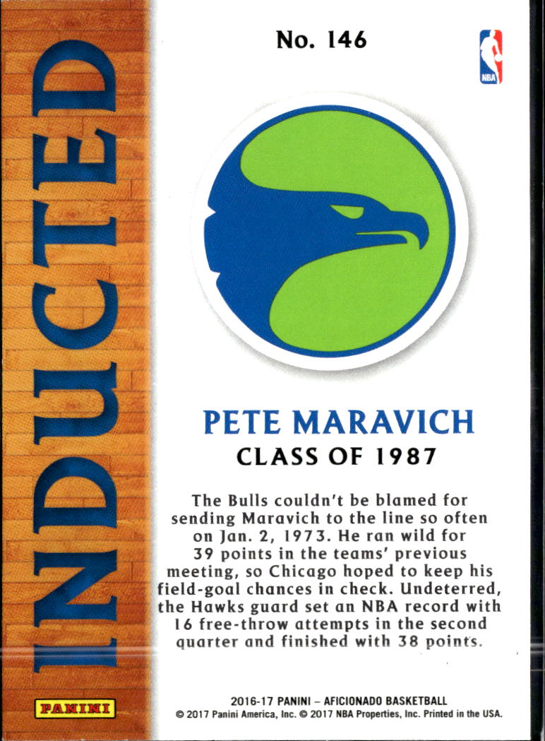 Pete Maravich 2017 Panini Aficionado Inducted Atlanta Hawks