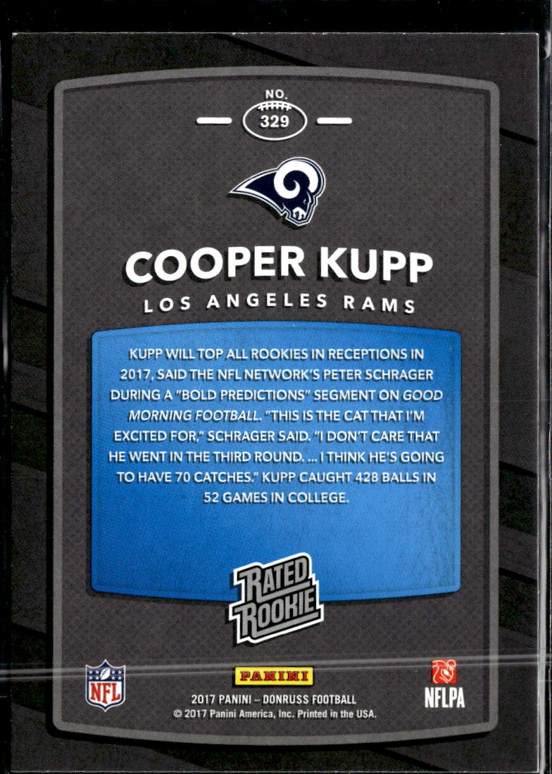 Cooper Kupp 2017 Panini Donruss Rated Rookie RC Los Angeles Rams