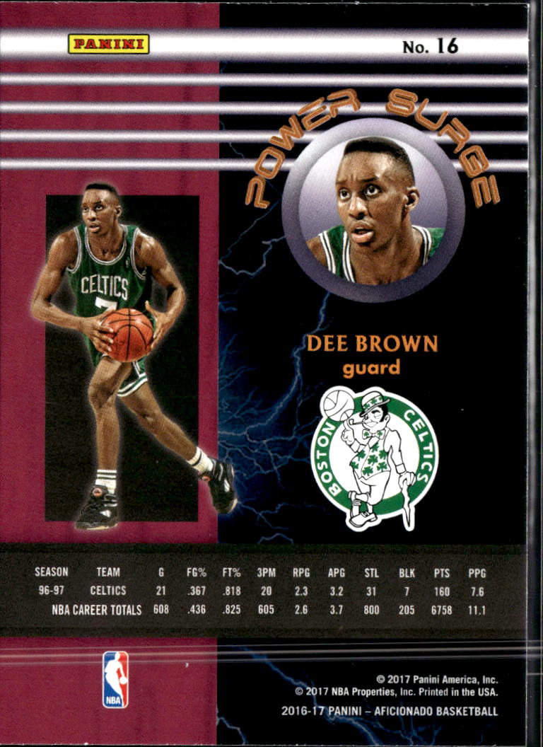 Dee Brown 2016-17 Panini Aficionado Power Surge Boston Celtics
