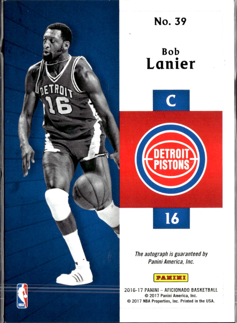 Bob Lanier 2016-17 Panini Aficionado Auto Autograph /49 Detroit Pistons