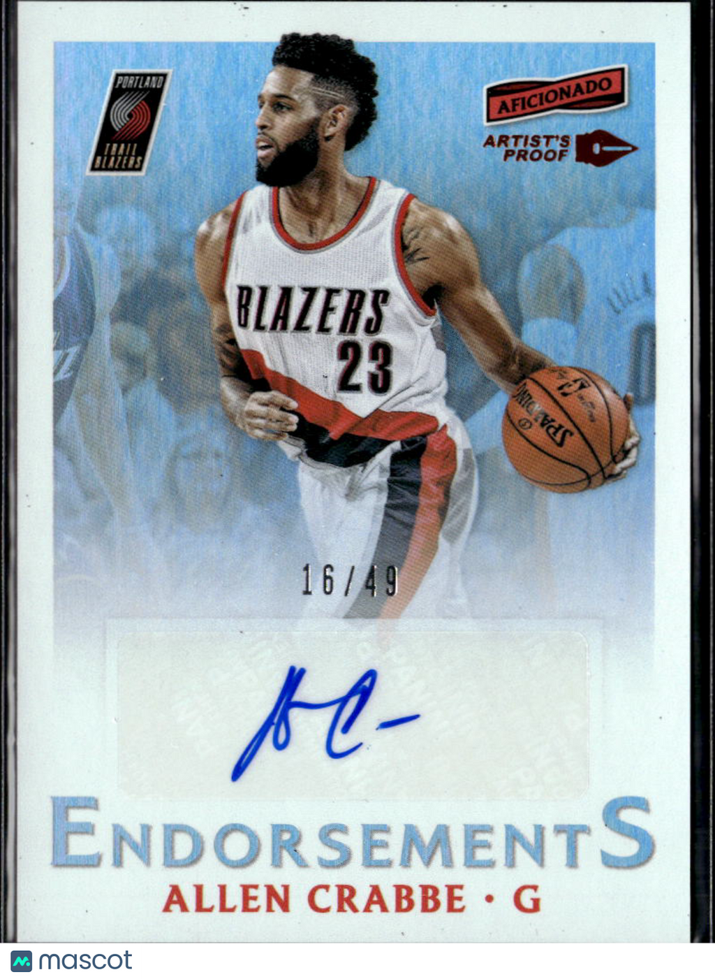 Allen Crabbe 2016-17 Aficionado Auto Autograph /49 Portland Trail Blazers