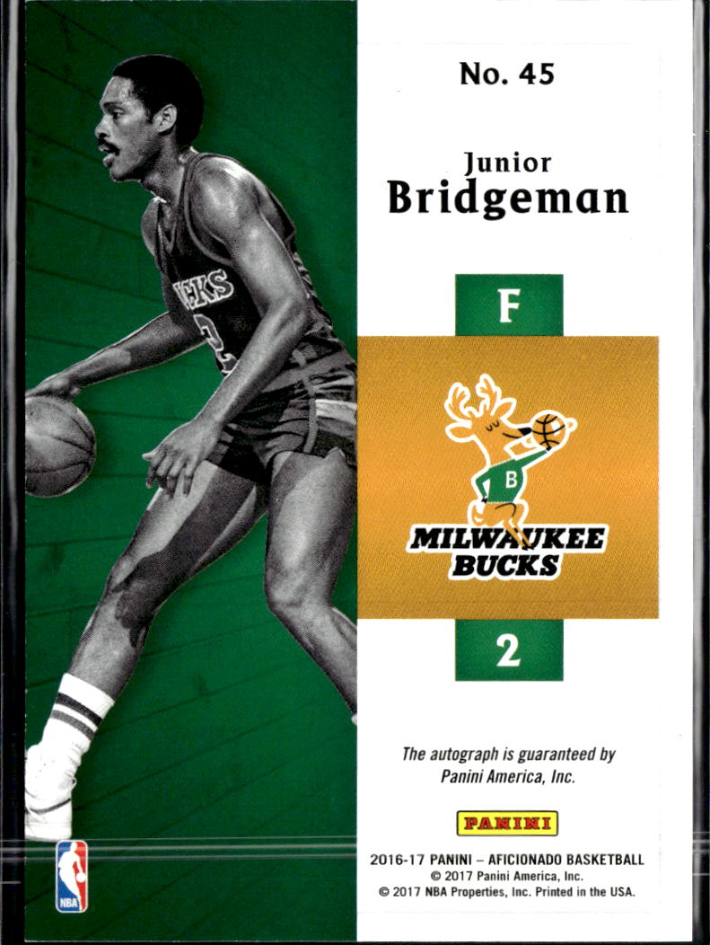 Junior Bridgeman 2016-17 Aficionado Auto Autograph /199 Milwaukee Bucks