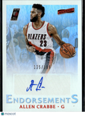 Allen Crabbe 2016-17 Aficionado Auto Autograph /199 Portland Trail Blazers