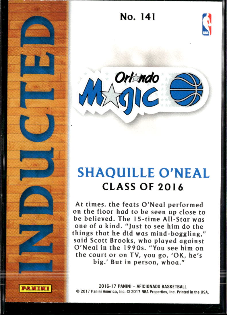 Shaquille O'Neal 2016-17 Panini Aficionado Inducted Artist's Proof Orlando Magic