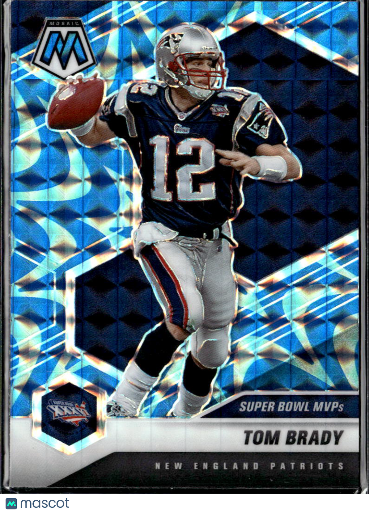 Tom Brady 2021 Mosaic Blue Reactive Prizm New England Patriots
