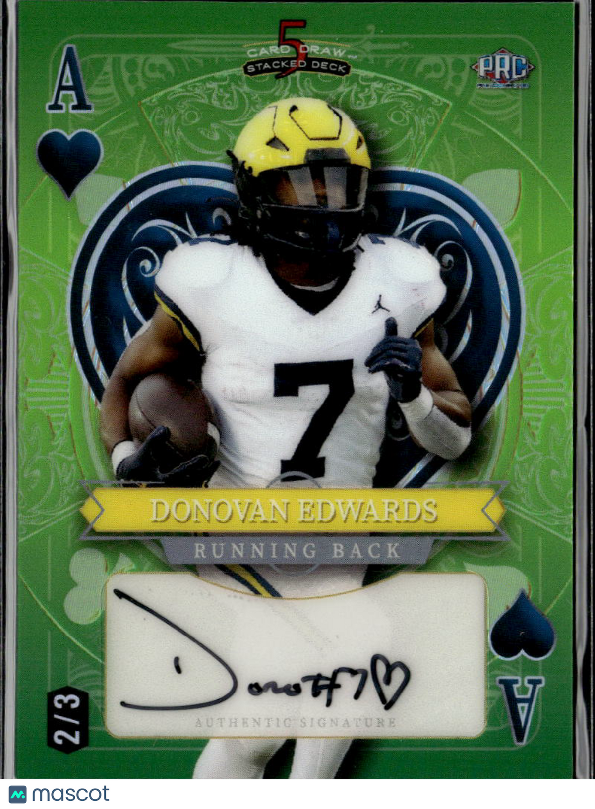 Donovan Edwards 2024 Wild Card 5 Auto Autograph RC 2/3 Michigan Wolverines