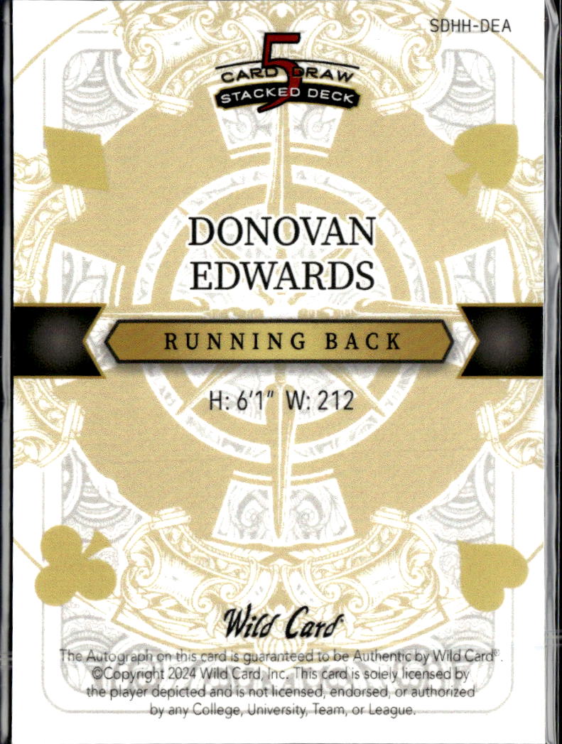 Donovan Edwards 2024 Wild Card 5 Auto Autograph RC 2/3 Michigan Wolverines