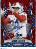 Landon Jackson 2025 Panini Phoenix Football RC Auto Red Buffalo Bills