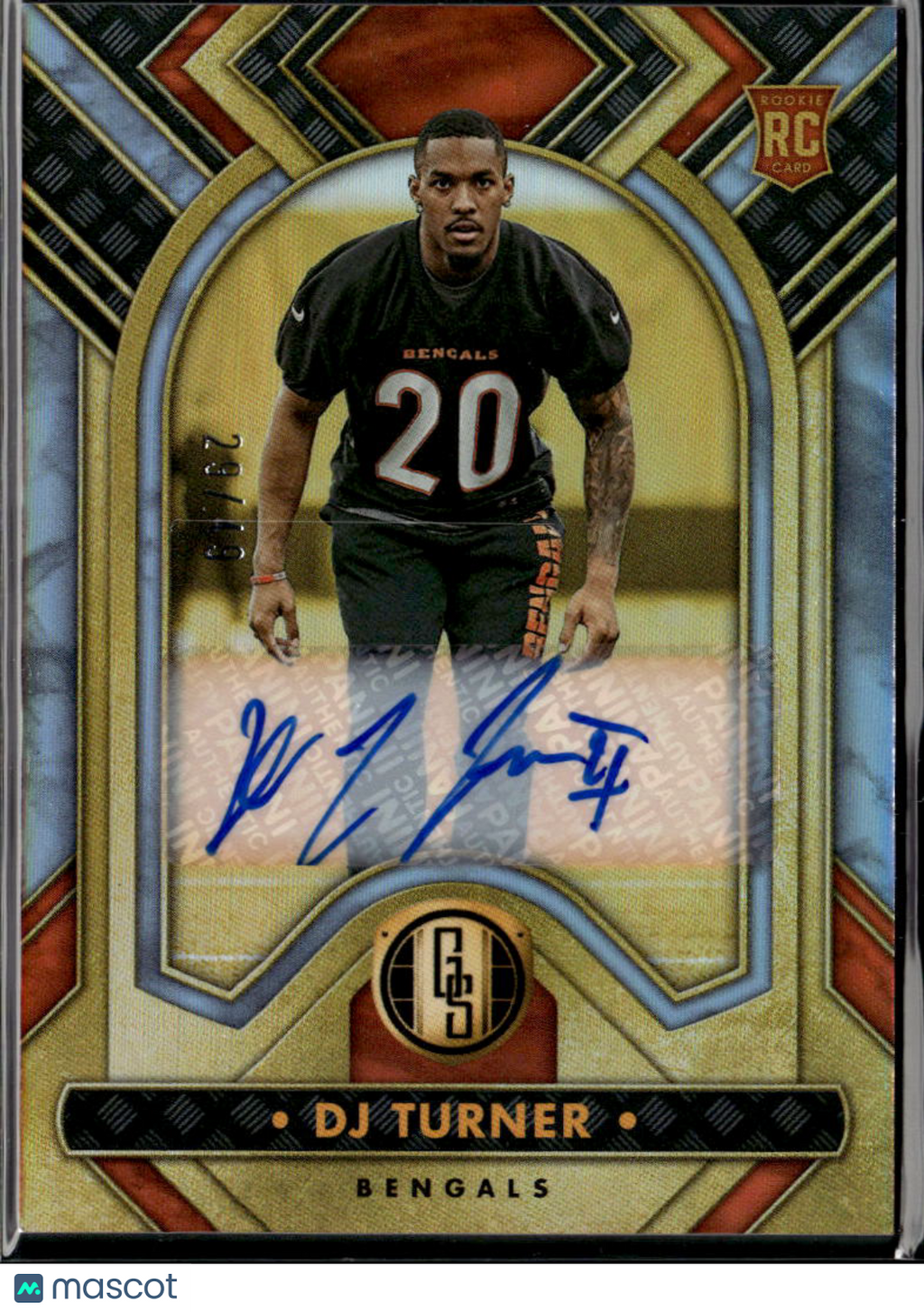 DJ Turner 2023 Gold Standard Auto Autograph RC 29/49 Cincinnati Bengals