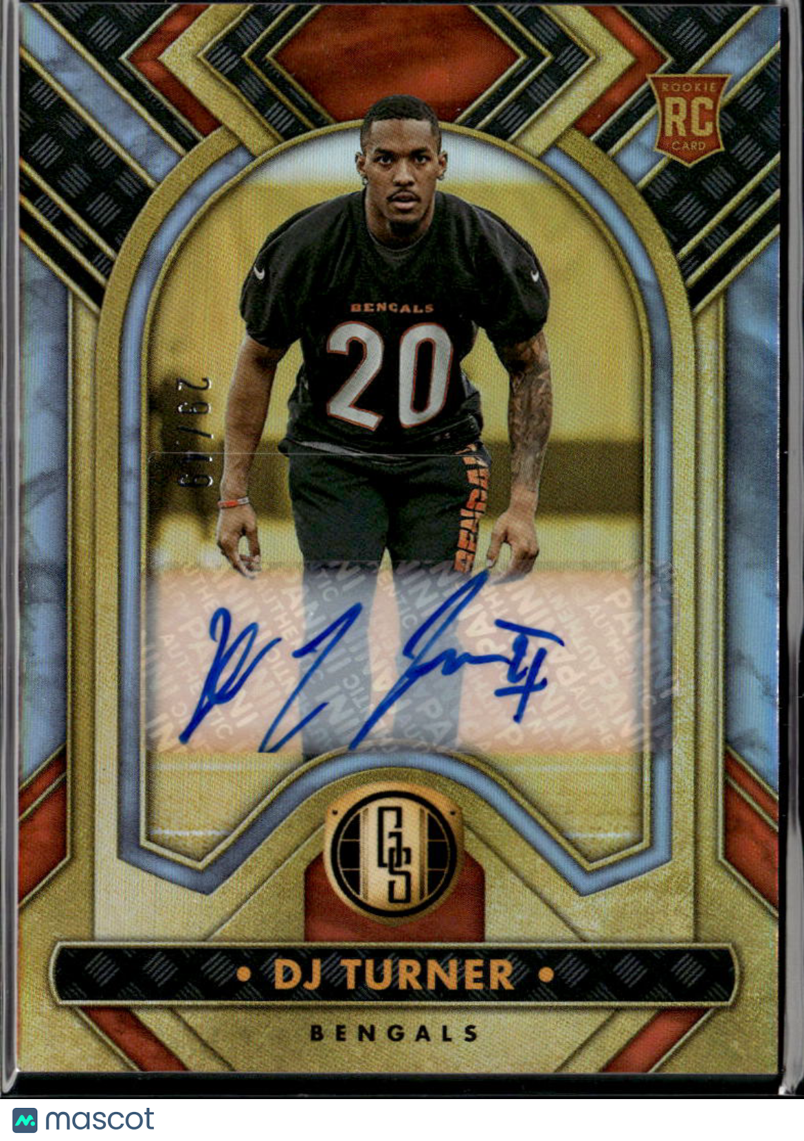 DJ Turner 2023 Gold Standard Auto Autograph RC 29/49 Cincinnati Bengals