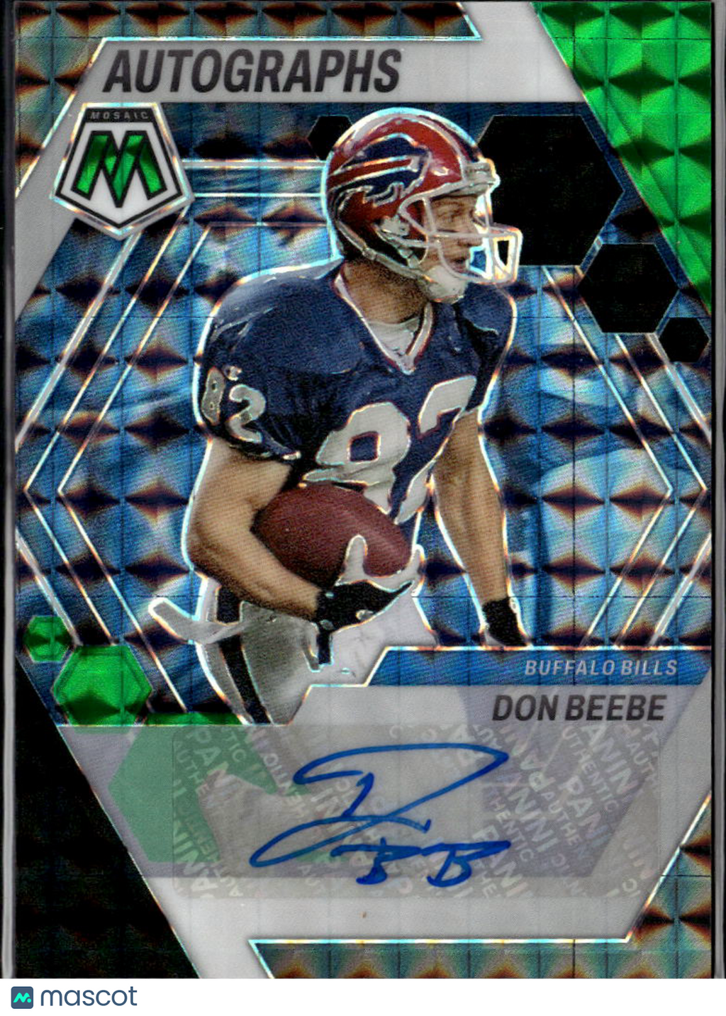 Don Beebe 2023 Mosaic Auto Autograph Green 23/25 Buffalo Bills