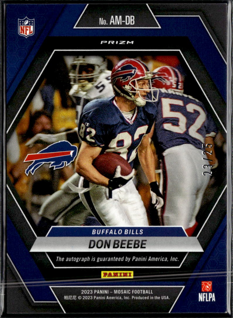 Don Beebe 2023 Mosaic Auto Autograph Green 23/25 Buffalo Bills