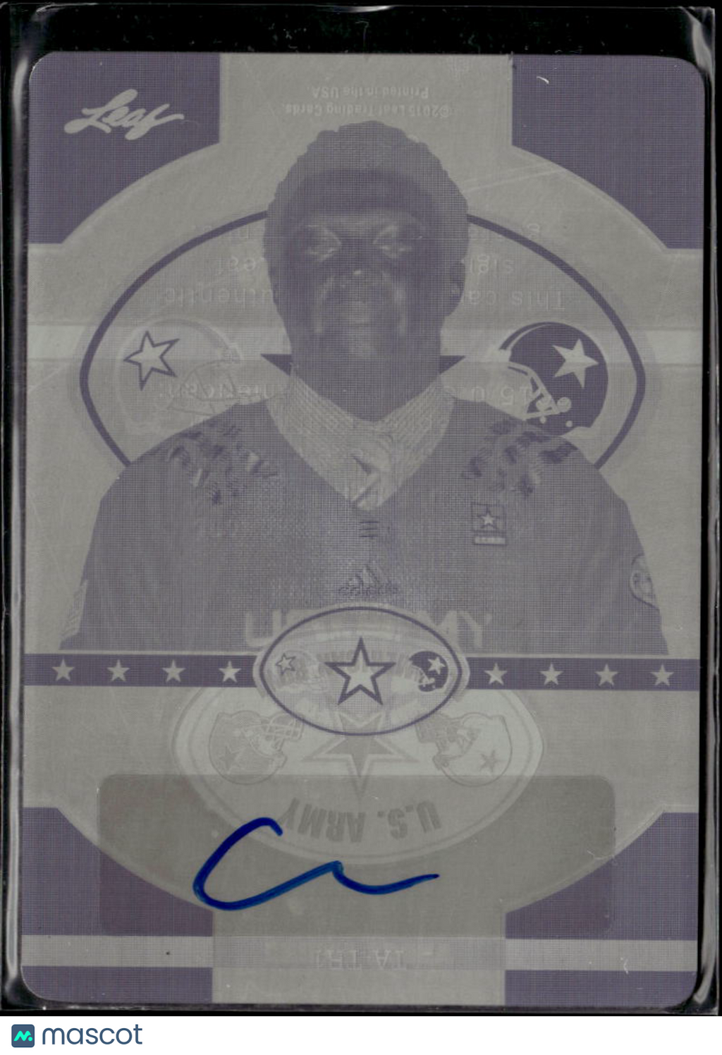 Chuma Edoga 2015 Leaf Army Auto Autograph Cyan Printing Plate USC 1/1