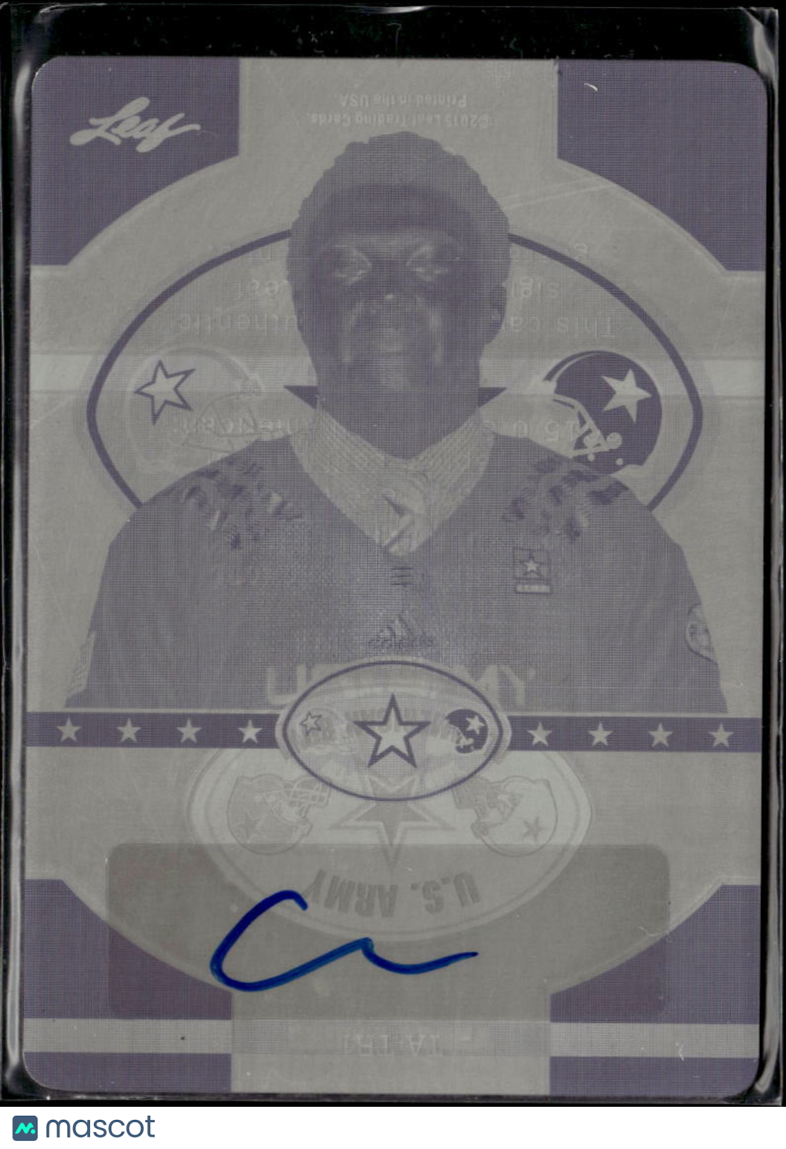 Chuma Edoga 2015 Leaf Army Auto Autograph Cyan Printing Plate USC 1/1