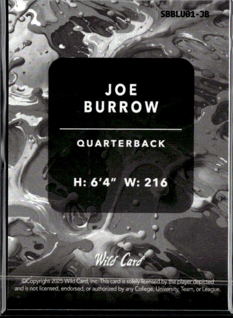 Joe Burrow 2025 Wild Card Splat Blue Cincinnati Bengals 9/10